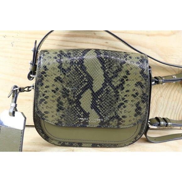 Marc Jacobs Bag Womens Leather Rider Embossed Green Snakeskin Crossbody Shoulder - Picture 2 of 16